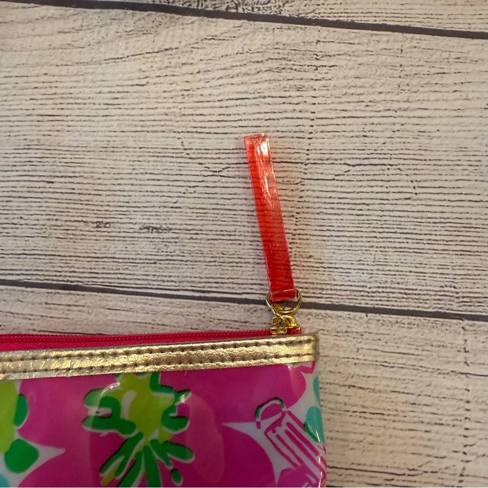 Lilly Pulitzer Vibrant Pink and Green Floral Pouch - Picture 3 of 5